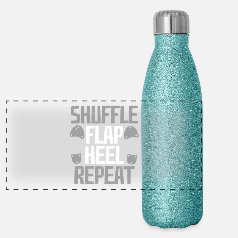 Tap Dance Tap Dancer Stepper Shuffle Flap Heel Panoramic Glitter Thermal Bottle 500 ml