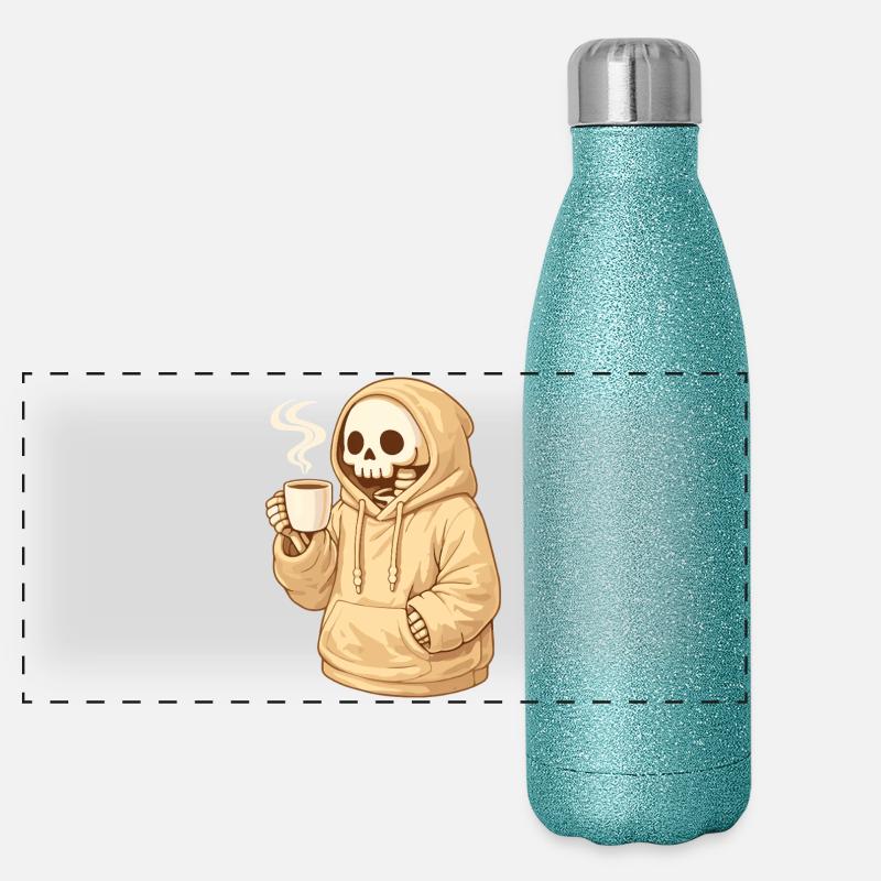 Squelette douillet en sweat à capuche avec tasse Gourde isotherme panoramique pailletée 500 ml