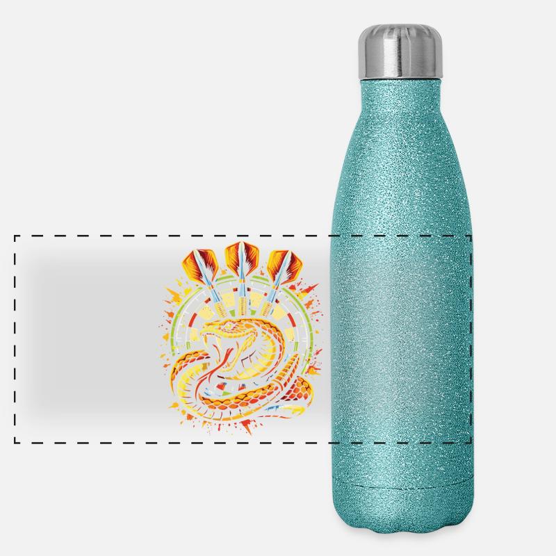 Darts | Rattle the Board , Klapperschlange Panorama Glitzer Isolierflasche 500 ml