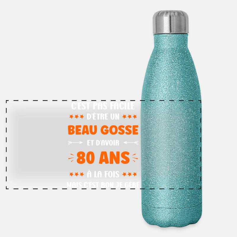 80 ans Gourde isotherme panoramique pailletée 500 ml