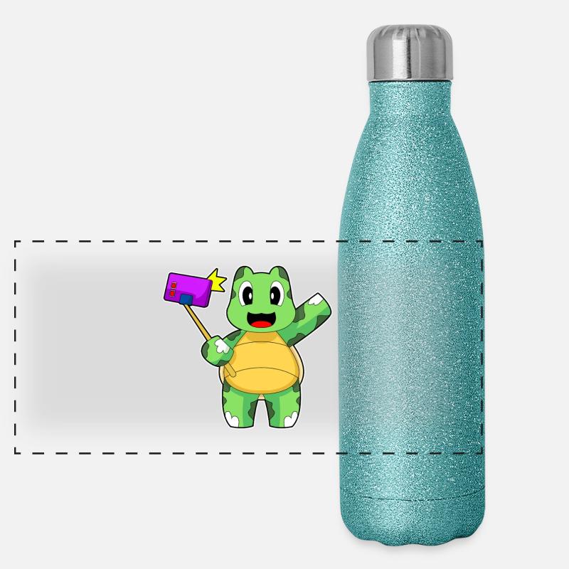 Smartphone Tortue Gourde isotherme panoramique pailletée 500 ml