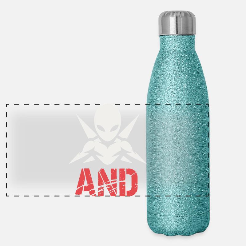 Alien Ninja Emblem Panorama Glitzer Isolierflasche 500 ml
