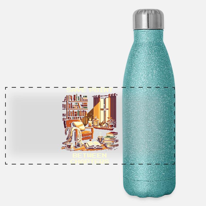 Savepoint zwischen Kapiteln | Lesepause Lesen Panorama Glitzer Isolierflasche 500 ml