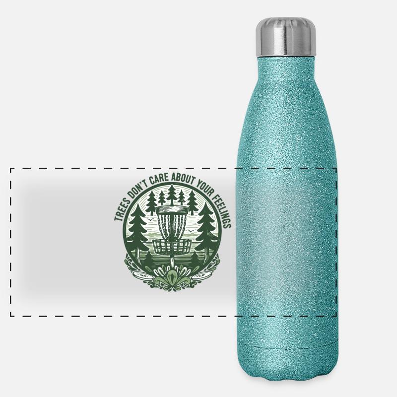 Les arbres ne se soucient pas de vos sentiments Disc golf Gourde isotherme panoramique pailletée 500 ml