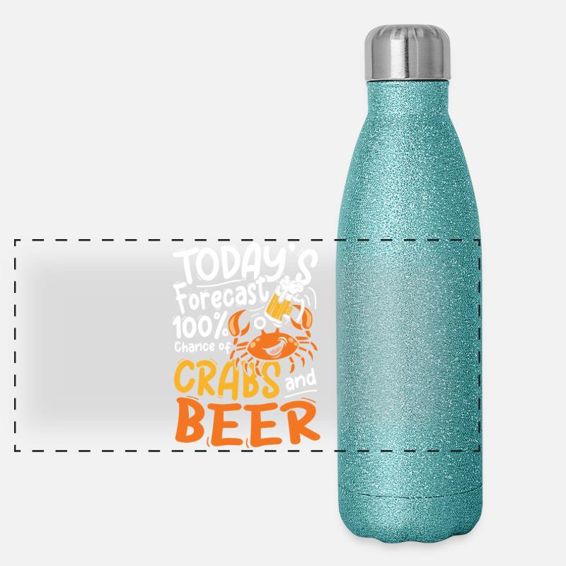 Conception de prédiction pour crabes et bières Gourde isotherme panoramique pailletée 500 ml