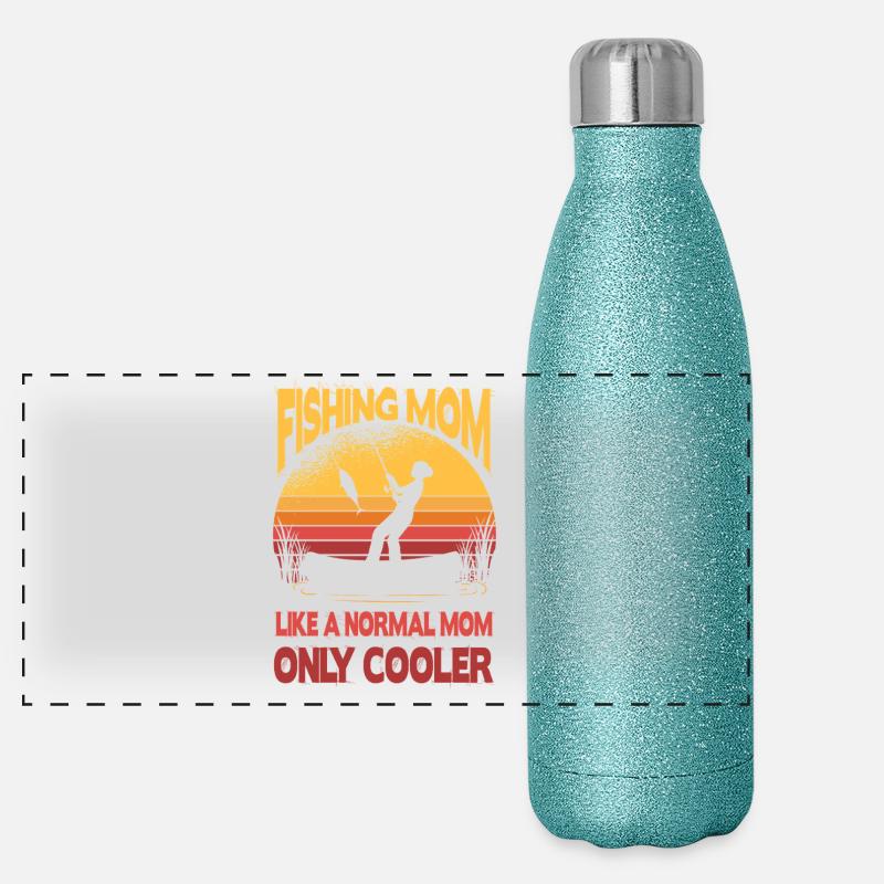 Tenue de maman pêcheuse - Maman drôle de pêcheuse offerte Gourde isotherme panoramique pailletée 500 ml