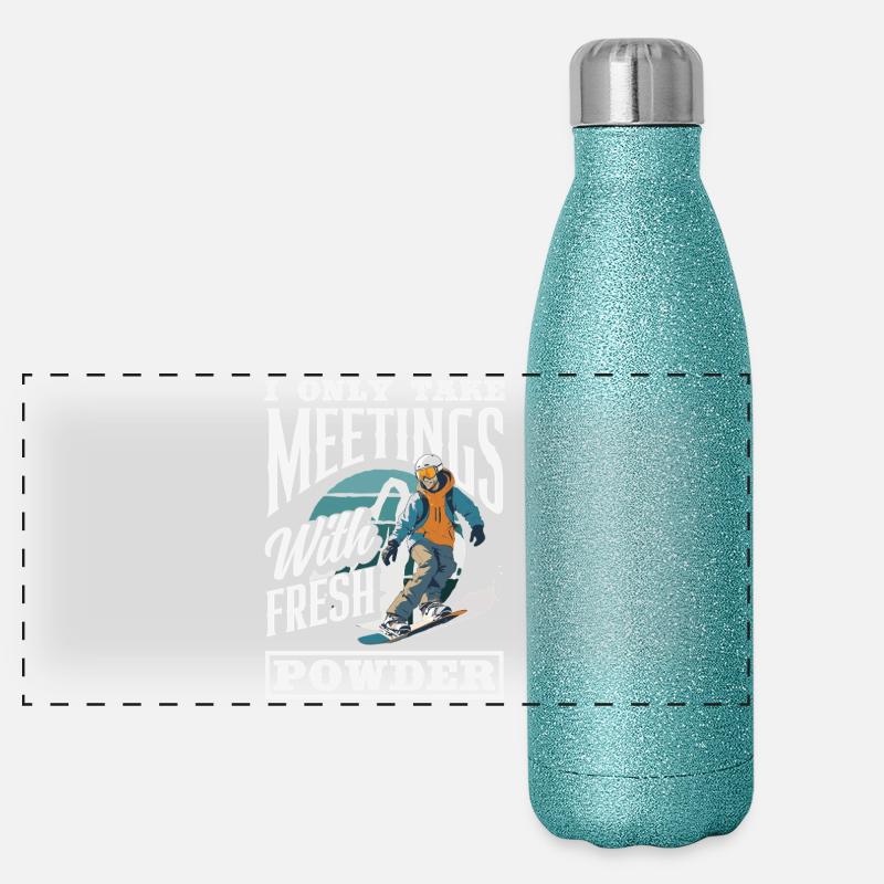 Télésiège de réunion de snowboard snowboard Gourde isotherme panoramique pailletée 500 ml