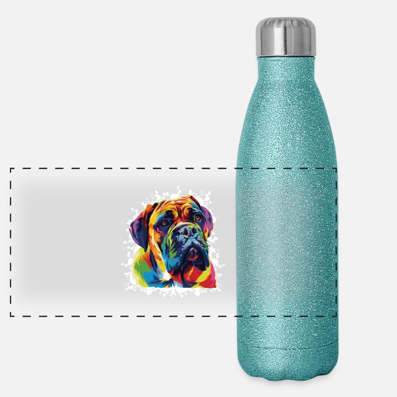 Boxer Hund Tier Panorama Glitzer Isolierflasche 500 ml