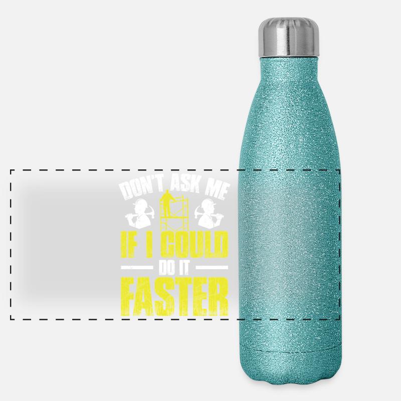 Échafaudage des ouvriers métiers de construction Gourde isotherme panoramique pailletée 500 ml