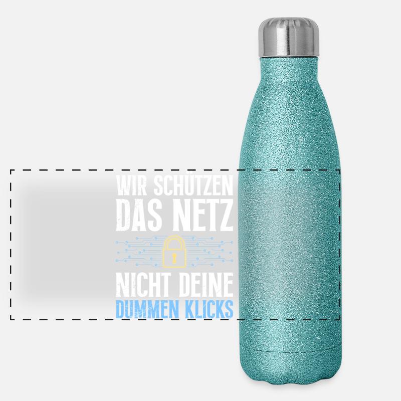 Computer Science WIR SCHÜTZEN DAS NETZ NICHT DEIN Panorama Glitzer Isolierflasche 500 ml