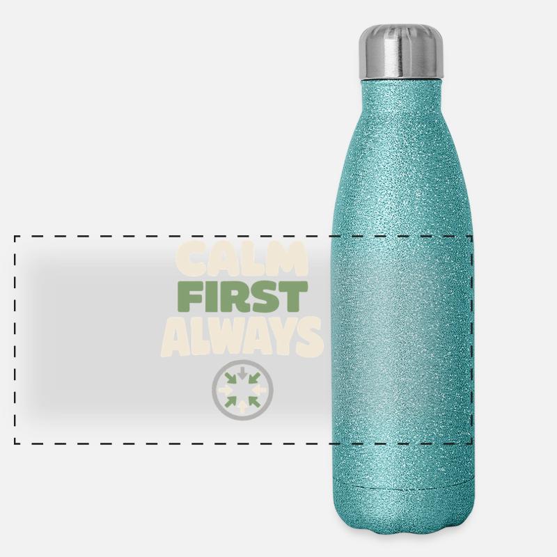 Ruhe Schlägt Panikbereitschaft, Lebensstil, Panorama Glitzer Isolierflasche 500 ml