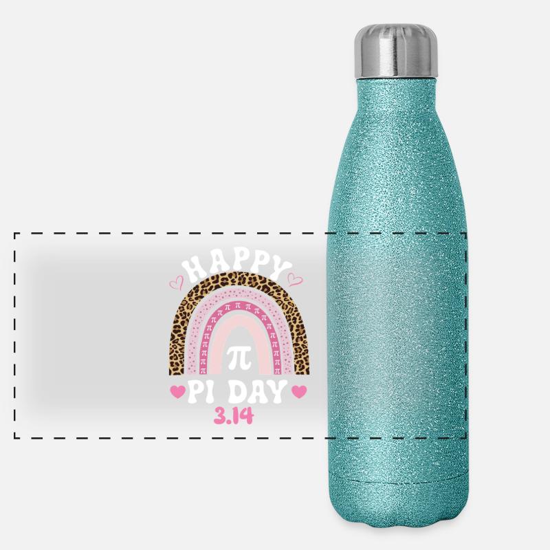Frohen Pi-Tag 3.14 Feier Mathematik-Witz-Nerd Panorama Glitzer Isolierflasche 500 ml