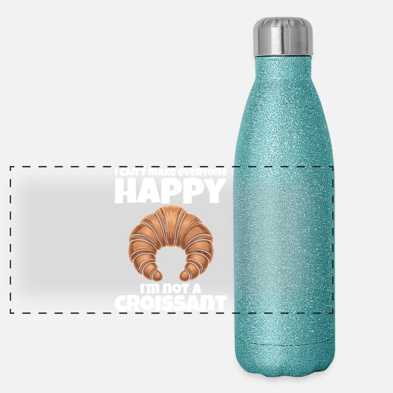 Nicht jeder mag mich – Ich bin kein Croissant Panorama Glitzer Isolierflasche 500 ml