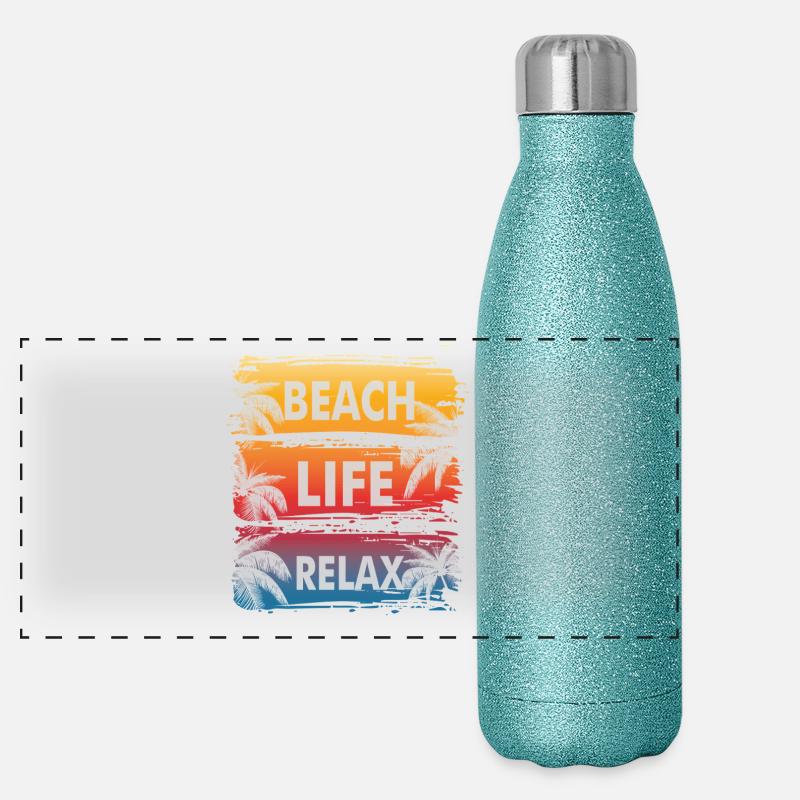 Vie de plage Gradient Relax Gourde isotherme panoramique pailletée 500 ml
