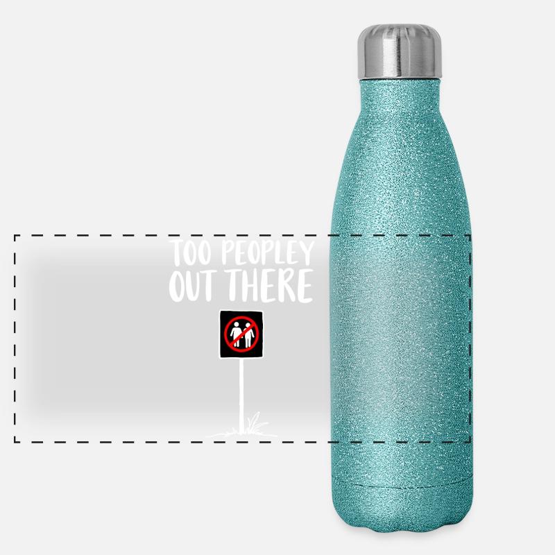 TROP DE MONDE TROP DÉBORDANT Déclaration d’introverti Gourde isotherme panoramique pailletée 500 ml