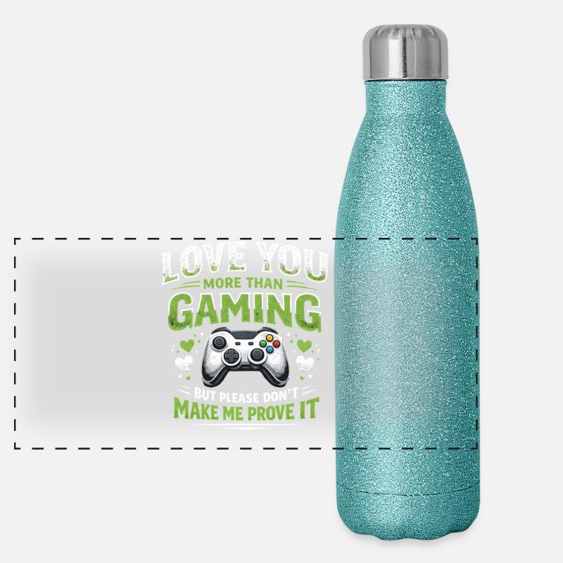Funny Video Game Gamer Console Controller Humor Panoramic Glitter Thermal Bottle 500 ml