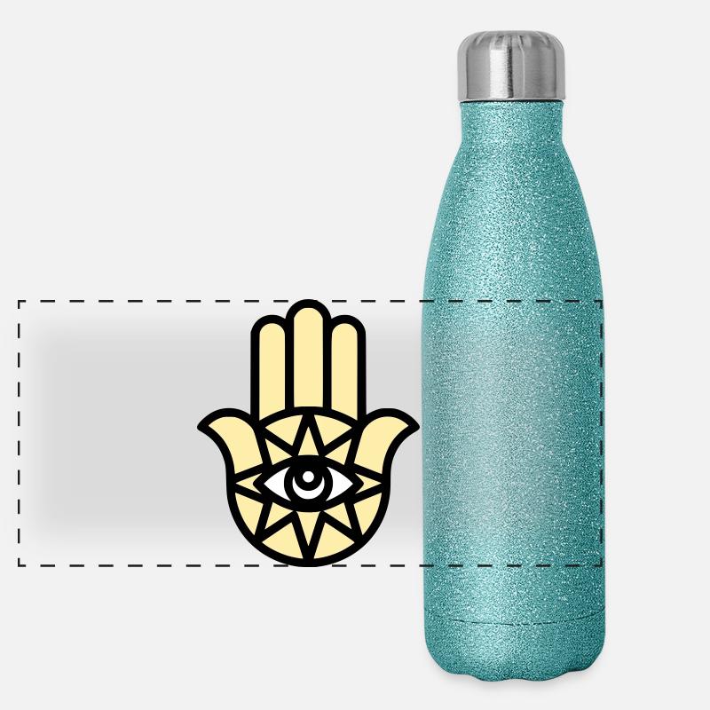 Hamsa Hand der Fatima Panorama Glitzer Isolierflasche 500 ml