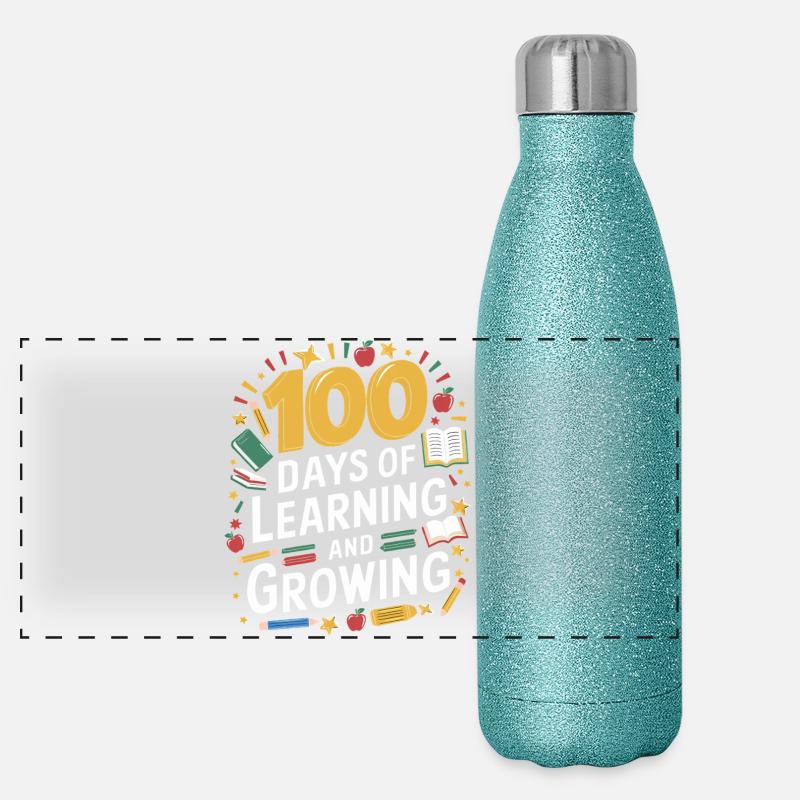 100 jours d’apprentissage et de croissance Gourde isotherme panoramique pailletée 500 ml