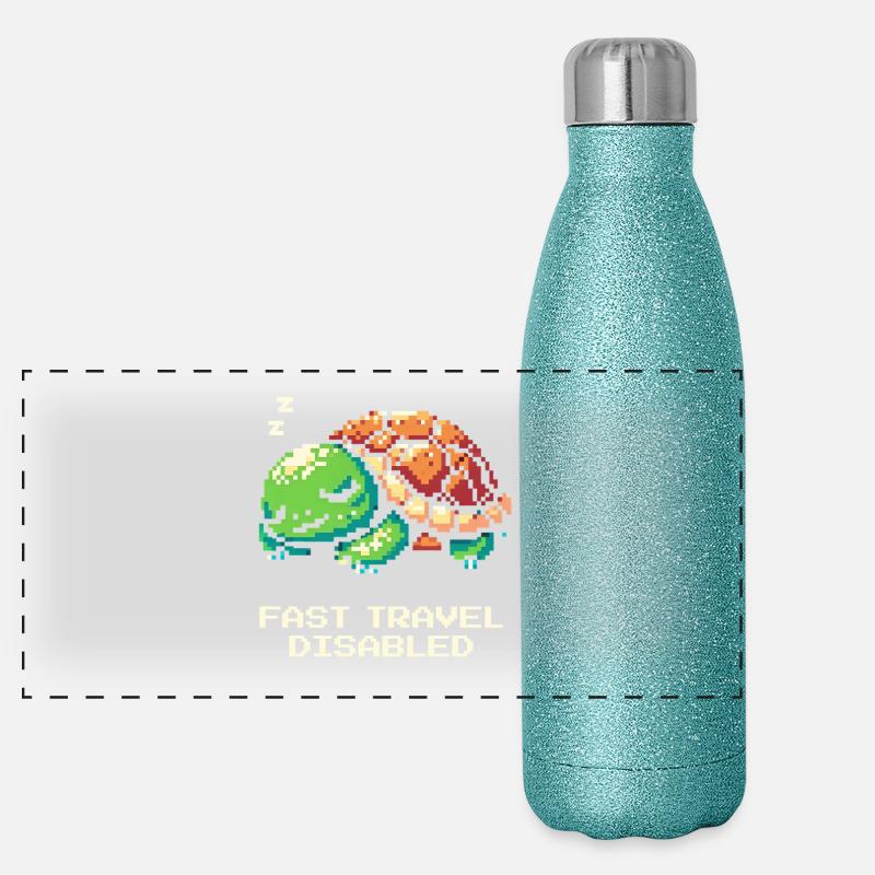 Fast Travel Disabled | Turtle Panoramic Glitter Thermal Bottle 500 ml