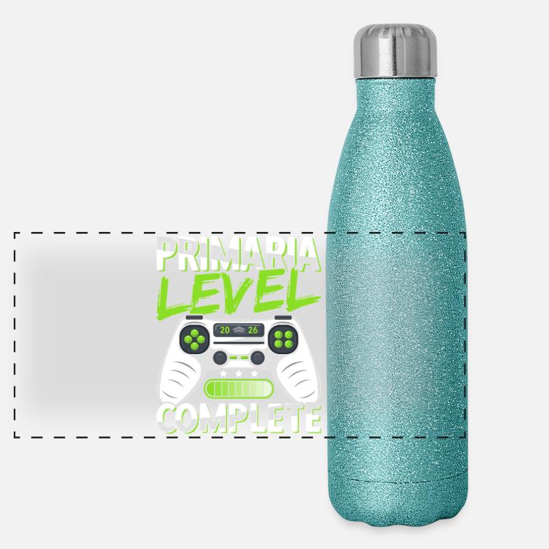 Elementary Graduation Diploma Elementary School Gamer Panoramic Glitter Thermal Bottle 500 ml