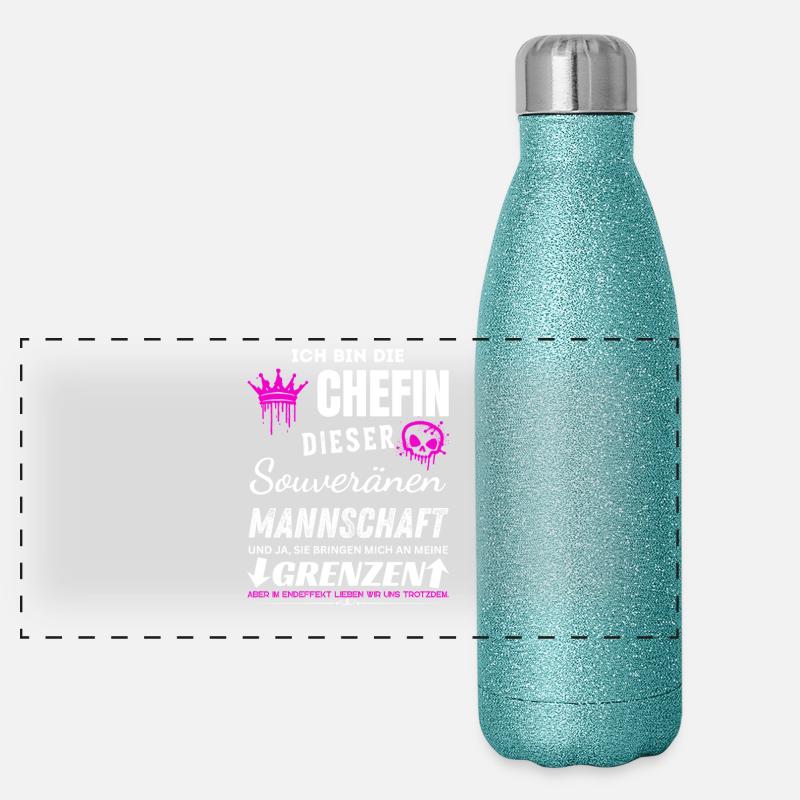 Chefin der Souveränen Mannschaft Chefin Geschenke Panoramic Glitter Thermal Bottle 500 ml