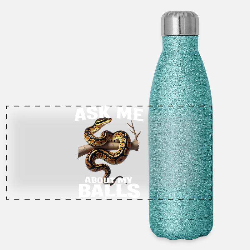 King Python Snakes Lover Terrarium Python Panoramic Glitter Thermal Bottle 500 ml