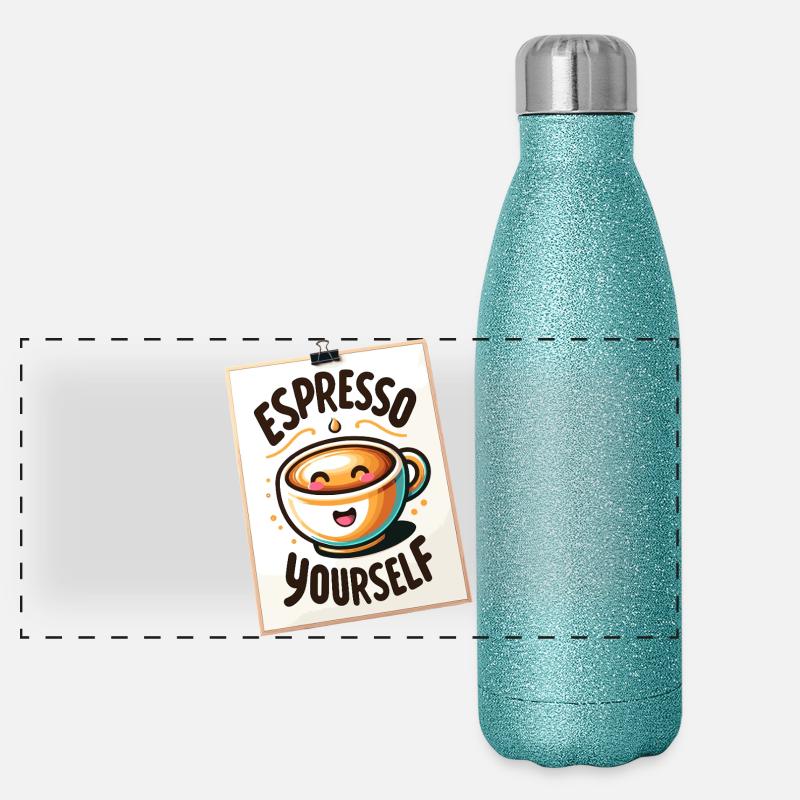 Espresso Yourself Coffee Design Gourde isotherme panoramique pailletée 500 ml