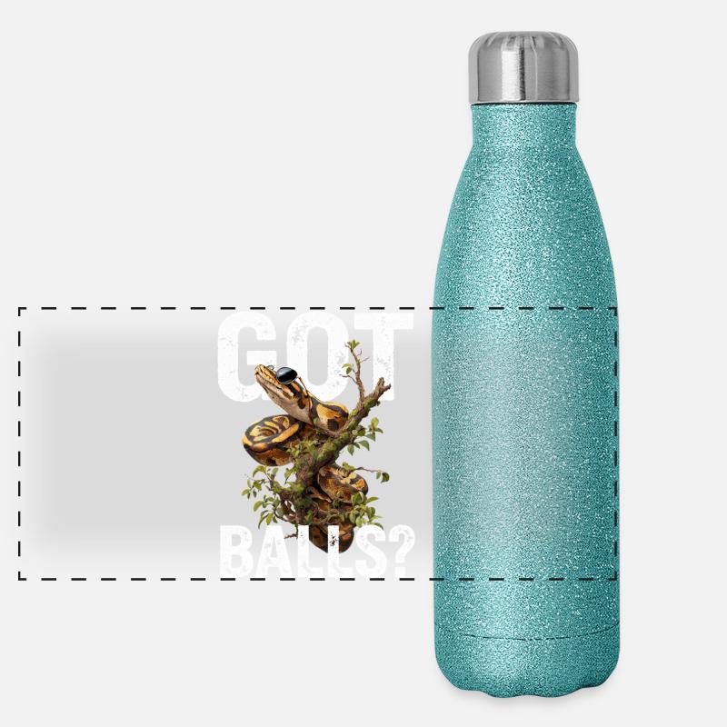 Königspython Schlangen Liebhaber Terrarium Python Panorama Glitzer Isolierflasche 500 ml