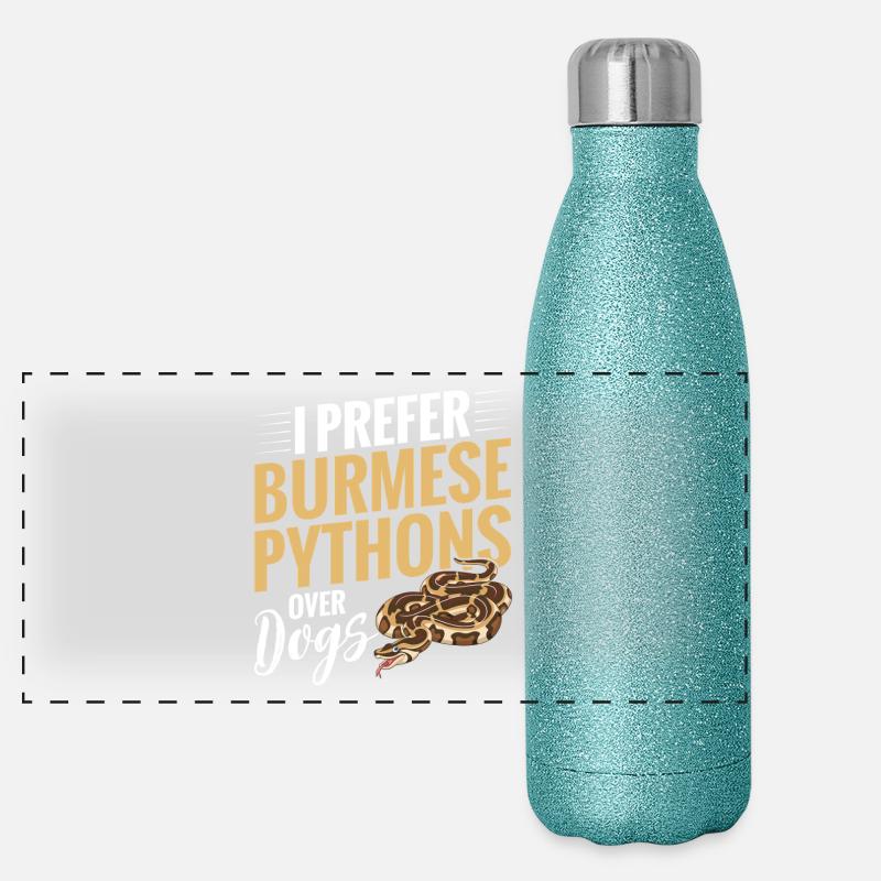 Python birman Stuff Reptile Foos Propriétaire de serpent Gourde isotherme panoramique pailletée 500 ml