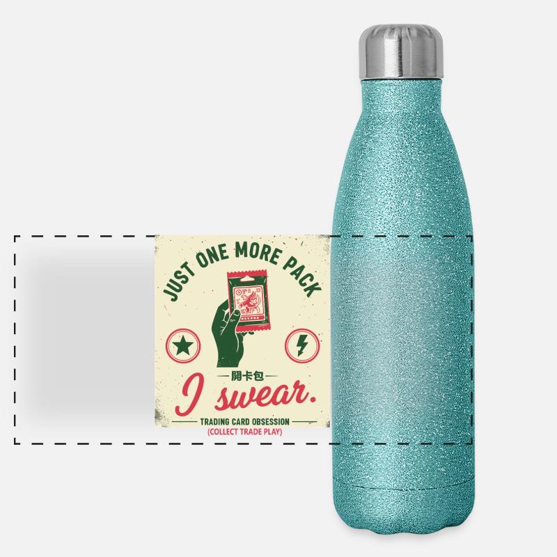 Just One More Pack I Swear Trading Card Obsession Panoramic Glitter Thermal Bottle 500 ml