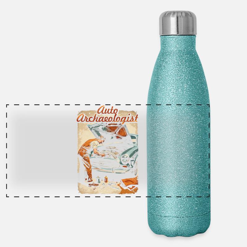 Auto Restauration Auto Archaeologist Panorama Glitzer Isolierflasche 500 ml