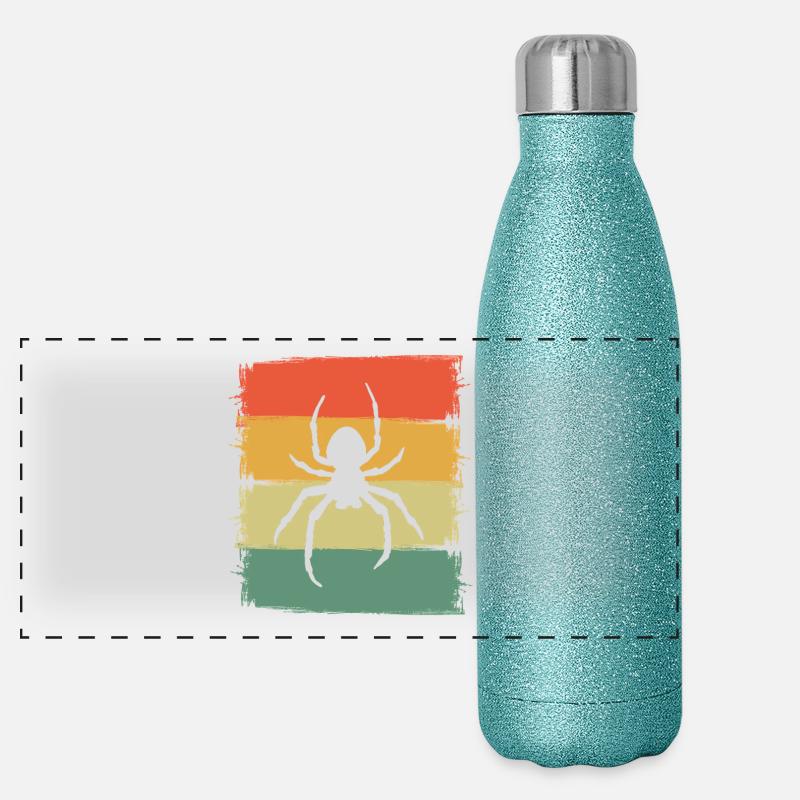 Spinne Panorama Glitzer Isolierflasche 500 ml