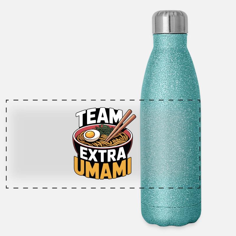 Équipe Extra Umami | Ramen, nouilles, gourmet Gourde isotherme panoramique pailletée 500 ml