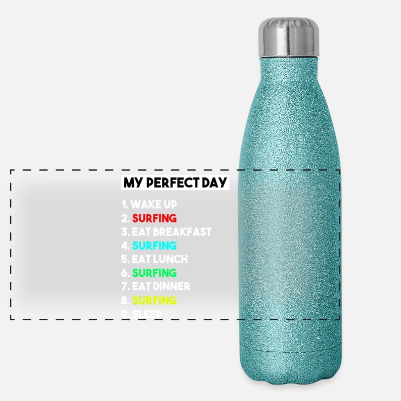 Mein perfekter Tag spielt Modellierung lustiger Bildhauer Panorama Glitzer Isolierflasche 500 ml