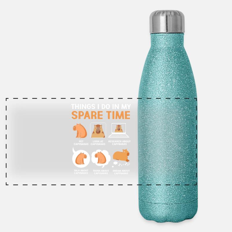 Capybara Capibara Panoramic Glitter Thermal Bottle 500 ml