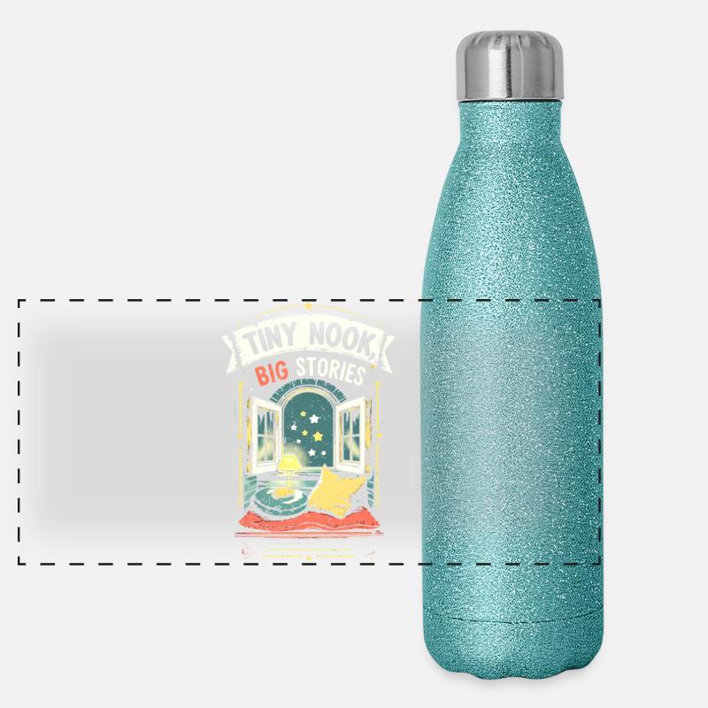 Tiny House Tiny Nook Big Stories Panorama Glitzer Isolierflasche 500 ml