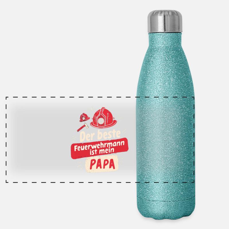 Fire Brigade Dad - The Best Firefighter Panoramic Glitter Thermal Bottle 500 ml