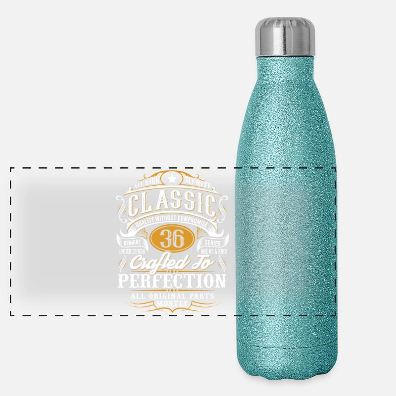36. Geburtstag Panorama Glitzer Isolierflasche 500 ml