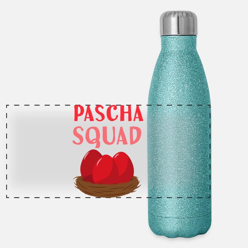 Greek Easter Pascha Squad Orthodox Easter Panoramic Glitter Thermal Bottle 500 ml