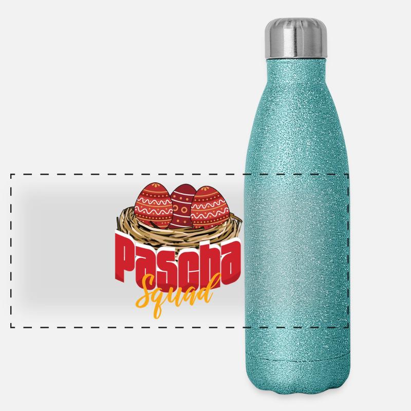 Pascha Squad Orthodoxe Oster, Griechische Osterfeier Panorama Glitzer Isolierflasche 500 ml