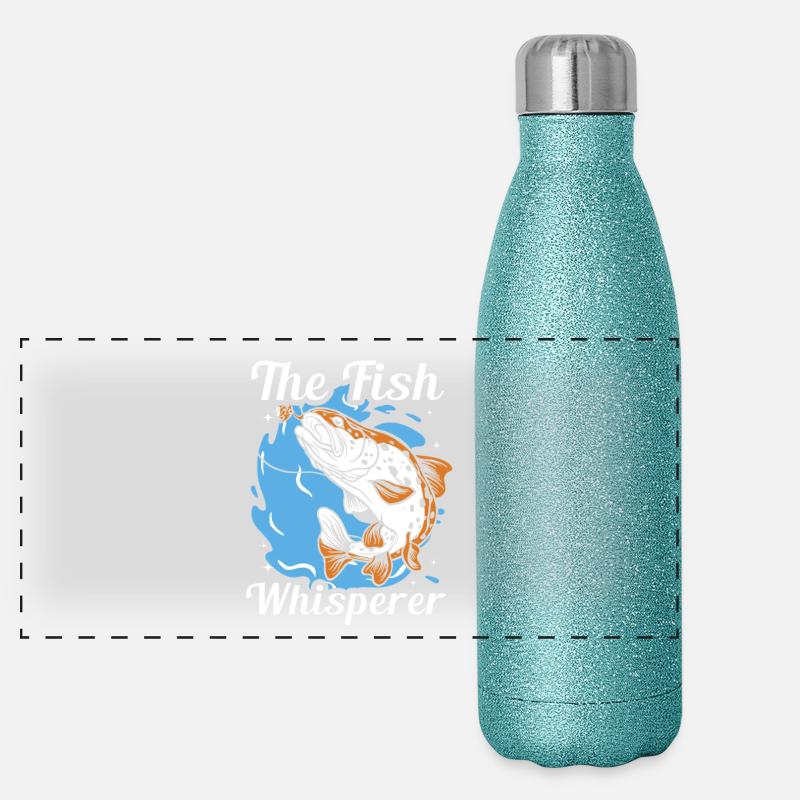 Le Murmureur de Poissons – Diction drôle du pêcheur Gourde isotherme panoramique pailletée 500 ml