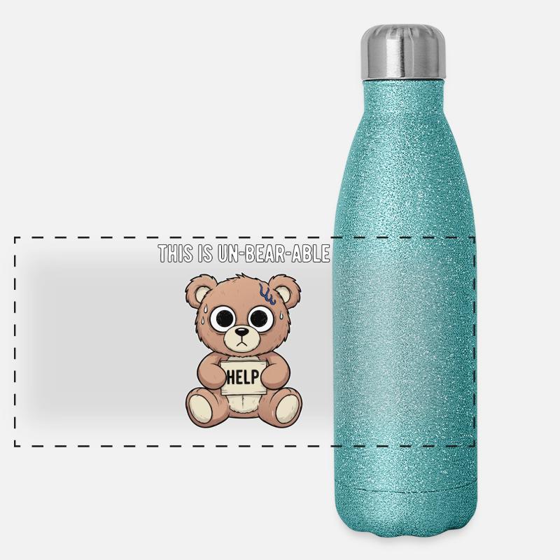 Diction de l’ours insupportable Gourde isotherme panoramique pailletée 500 ml