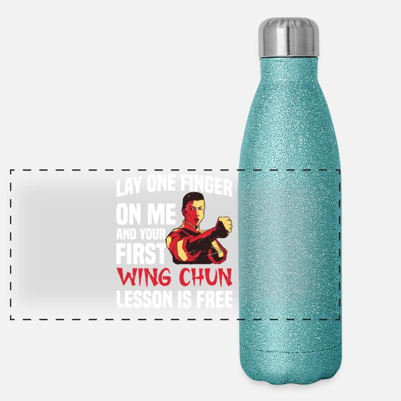 Wing Chun Kung Fu Trainingsstunde Lehrer Wing Panorama Glitzer Isolierflasche 500 ml