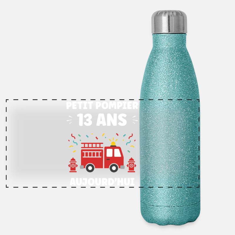 Pompier Treize Ans Aujourd'hui Gourde isotherme panoramique pailletée 500 ml