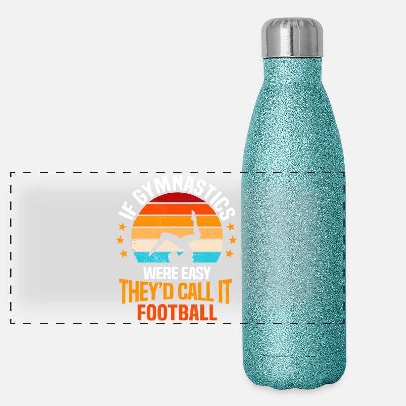 Retro Gymnastics Sunset Panorama Glitzer Isolierflasche 500 ml