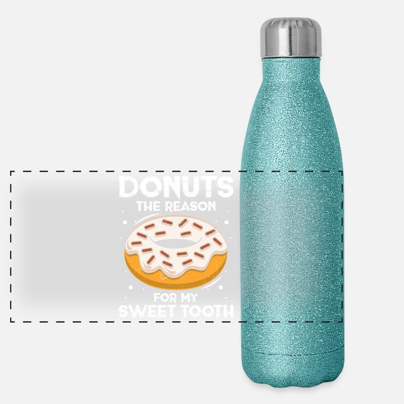 Restauration rapide en donuts Gourde isotherme panoramique pailletée 500 ml
