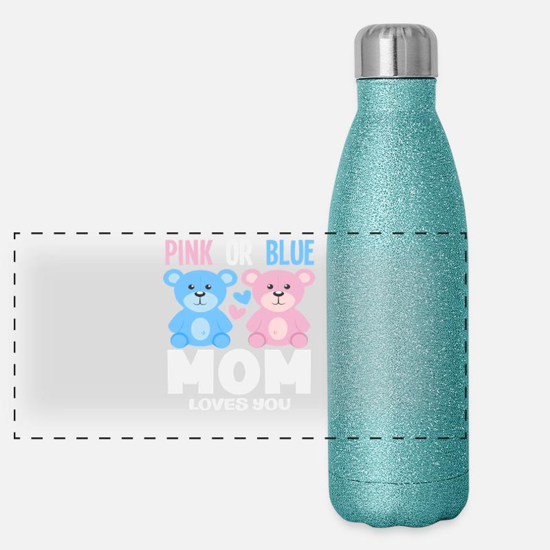 Maman rose ou bleue t’aime Gourde isotherme panoramique pailletée 500 ml