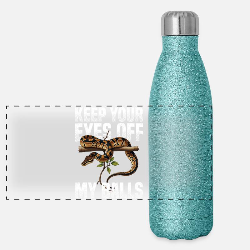 Königspython Schlangen Liebhaber Terrarium Python Panorama Glitzer Isolierflasche 500 ml