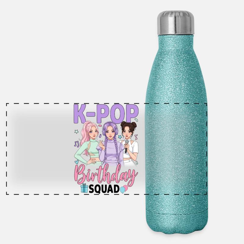 K-Pop Birthday Squad Panorama Glitzer Isolierflasche 500 ml