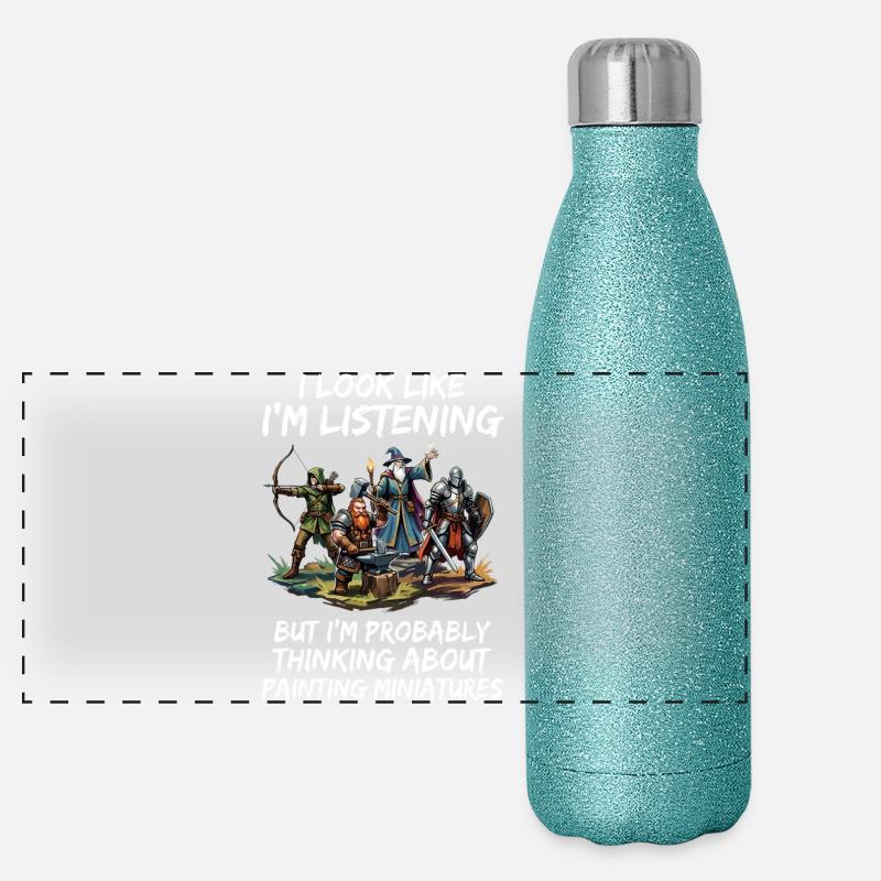 J’écoute – Peindre des miniatures Gourde isotherme panoramique pailletée 500 ml